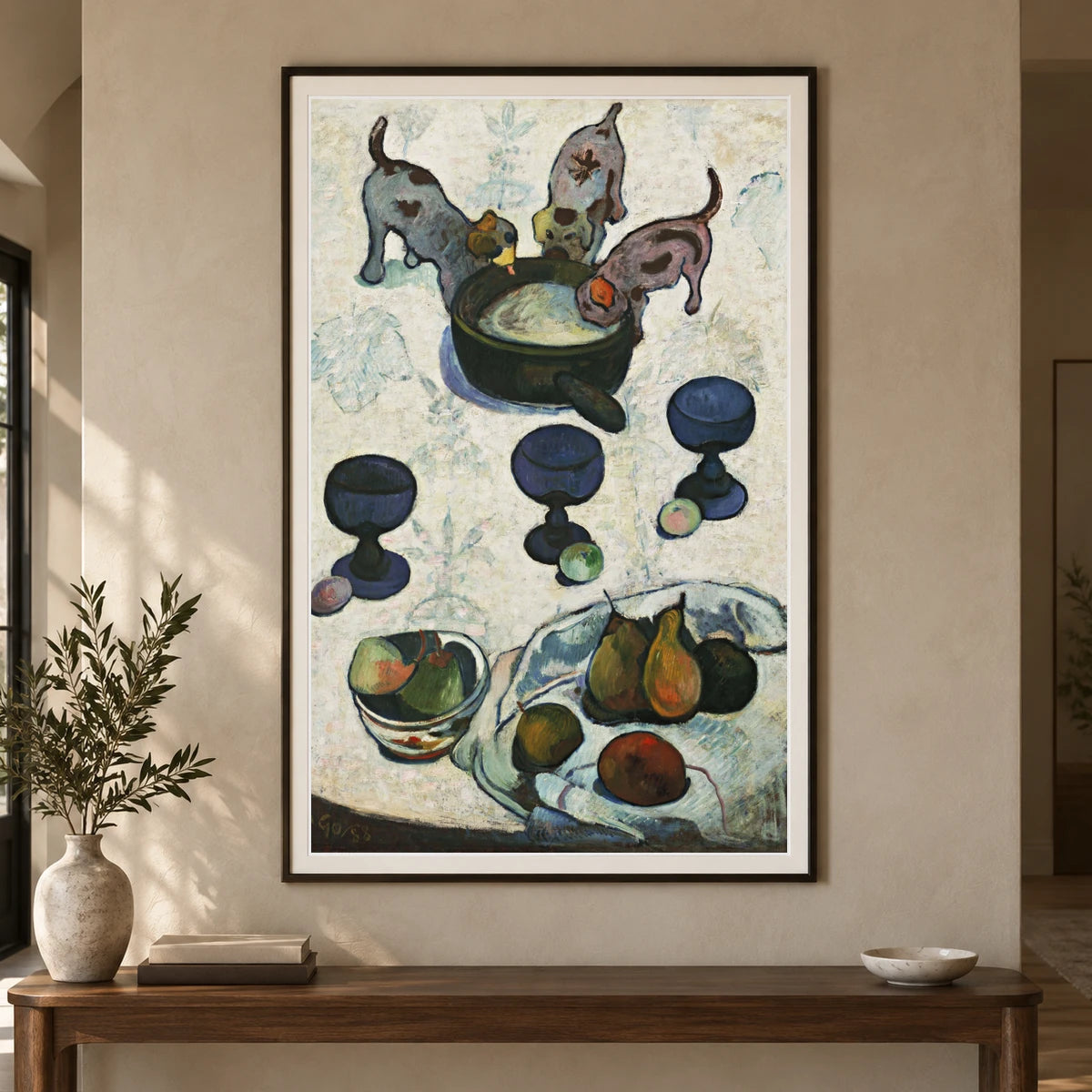 Paul Gauguin S Still Life With Three Puppies — Neo-Impressionism shown in a styled interior