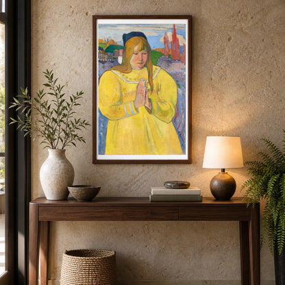 Paul Gauguin S Young Christian Girl (1894) Famous Painting — Neo-Impressionism shown in a styled interior