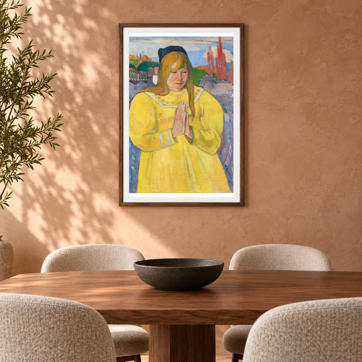 Paul Gauguin S Young Christian Girl (1894) Famous Painting — Neo-Impressionism shown in a styled interior