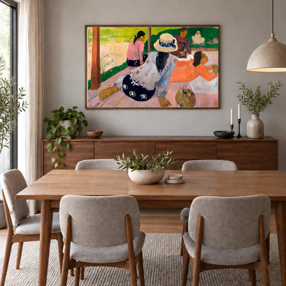 The Siesta (ca. 1892–94) By Paul Gauguin — Neo-Impressionism shown in a styled interior