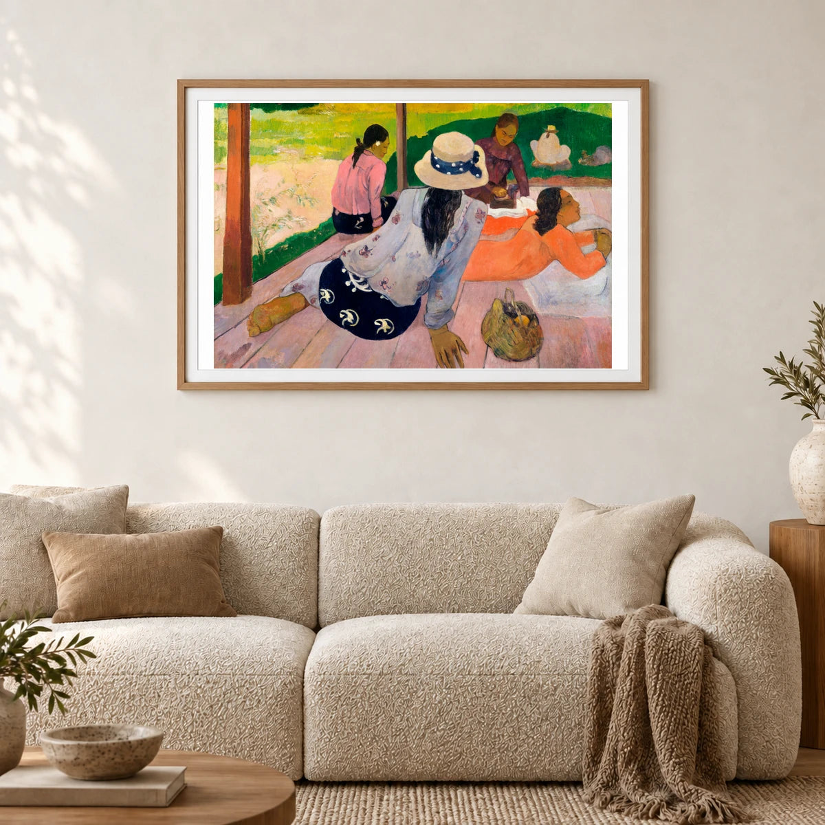 The Siesta (ca. 1892–94) By Paul Gauguin — Neo-Impressionism shown in a styled interior