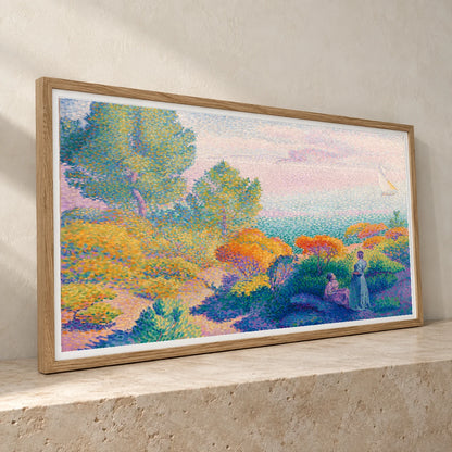 Two Women By The Shore, Mediterranean (1896) Henri Edmond Cross — Neo-Impressionism neo-impressionism print by SaamCrafts