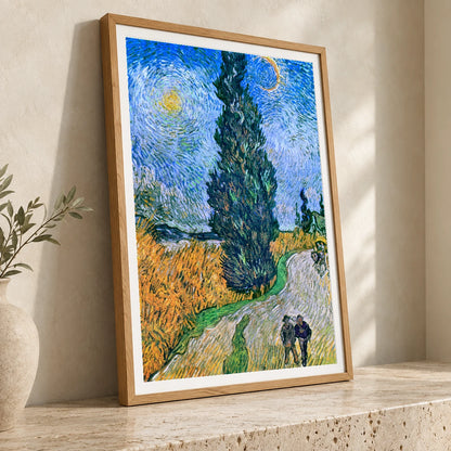 Vincent Van Gogh S Road With Cypress And Star — Neo-Impressionism neo-impressionism print by SaamCrafts