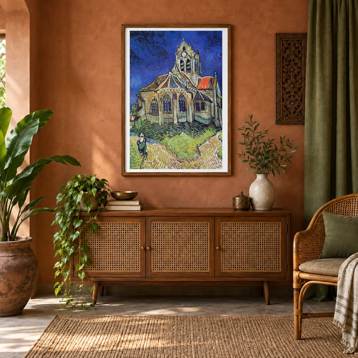 Vincent Van Gogh S The Church At Auvers — Neo-Impressionism shown in a styled interior