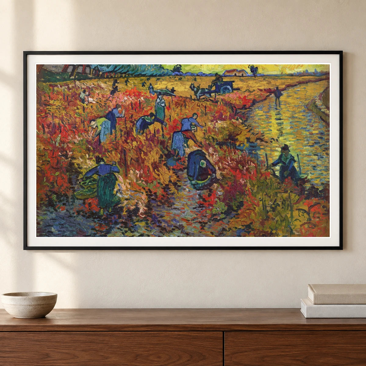 Vincent Van Gogh S The Red Vineyard — Neo-Impressionism shown in a styled interior
