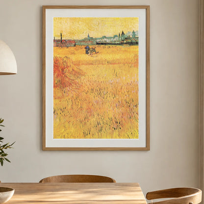 Vincent Van Gogh S Wheat Field With View Of Arles — Neo-Impressionism shown in a styled interior