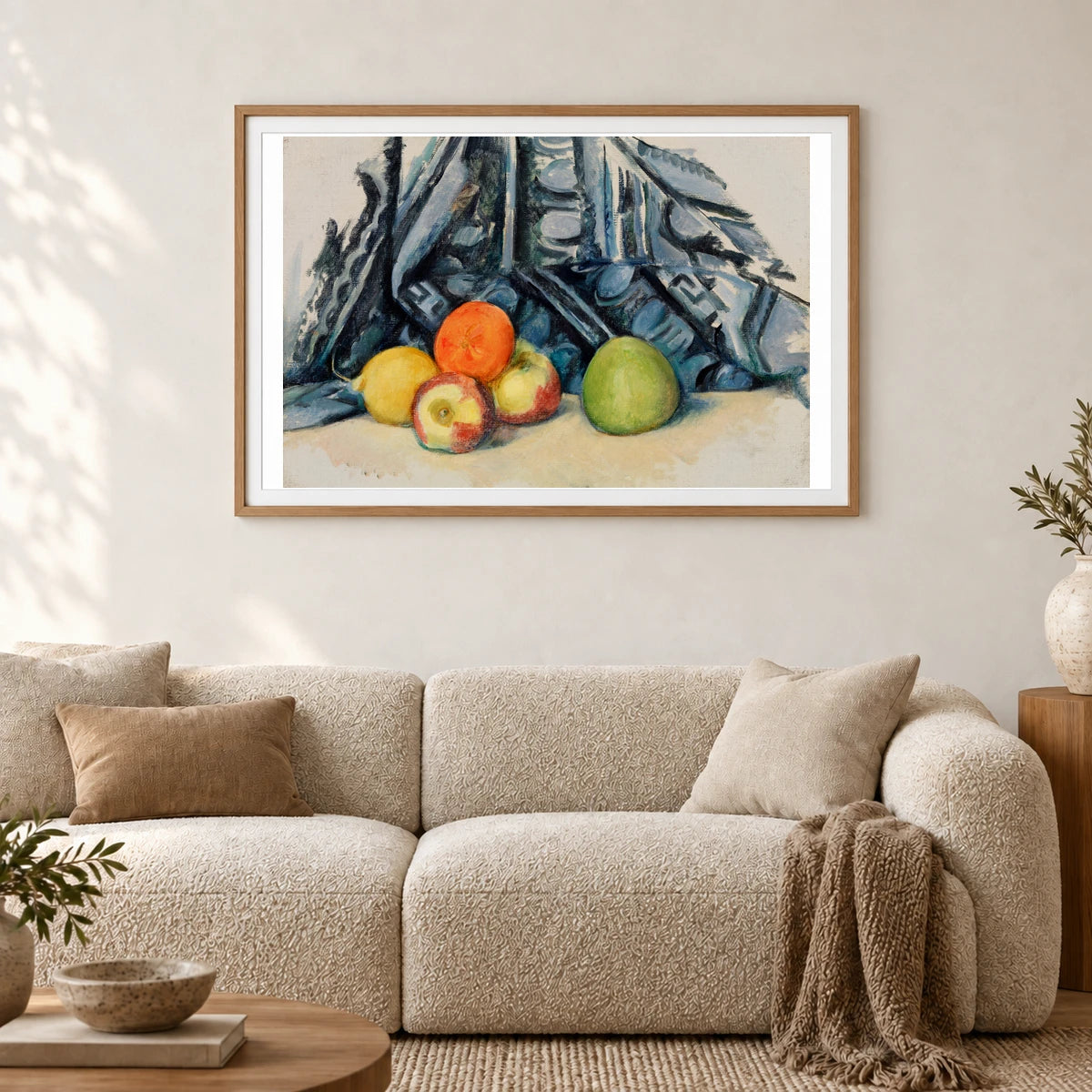 Apples And Cloth (pommes Et Tapis) (ca. 1893–1894) By Paul Cézanne — Neo-Impressionism shown in a styled interior