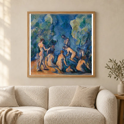 Bathers (baigneurs) By Paul Cézanne — Neo-Impressionism shown in a styled interior