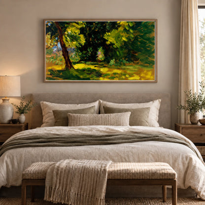 Bushes, 1919, By Alfred William Finch — Neo-Impressionism shown in a styled interior
