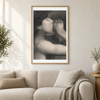 Georges Seurat Echo, Bathers At Asnières — Neo-Impressionism shown in a styled interior