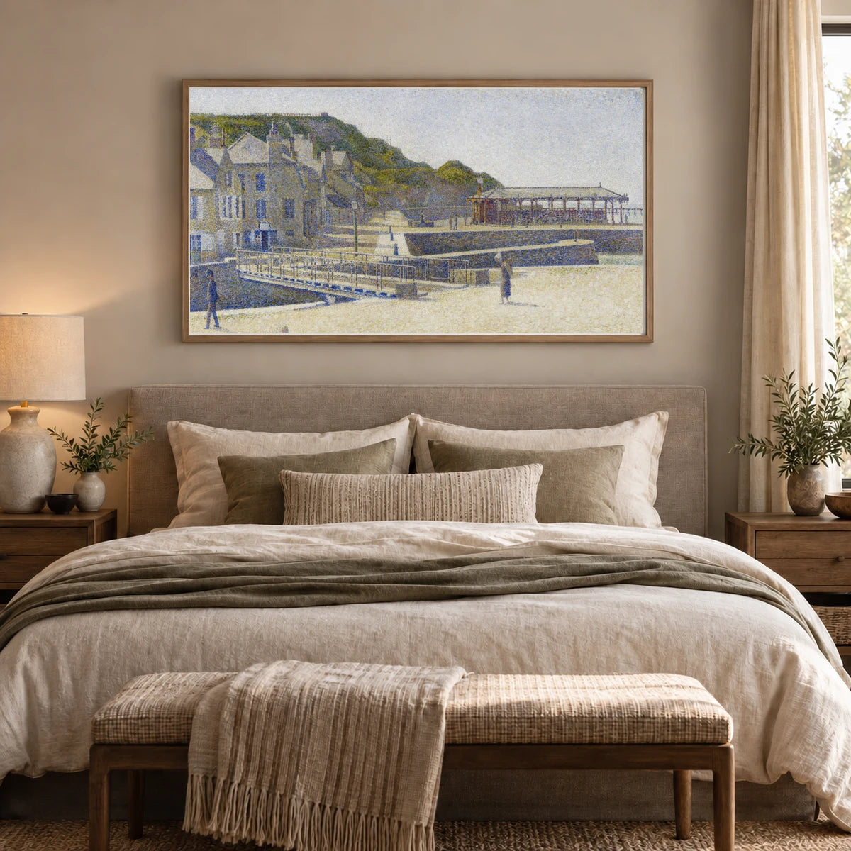 Georges Seurat S Port En Bessin — Neo-Impressionism shown in a styled interior
