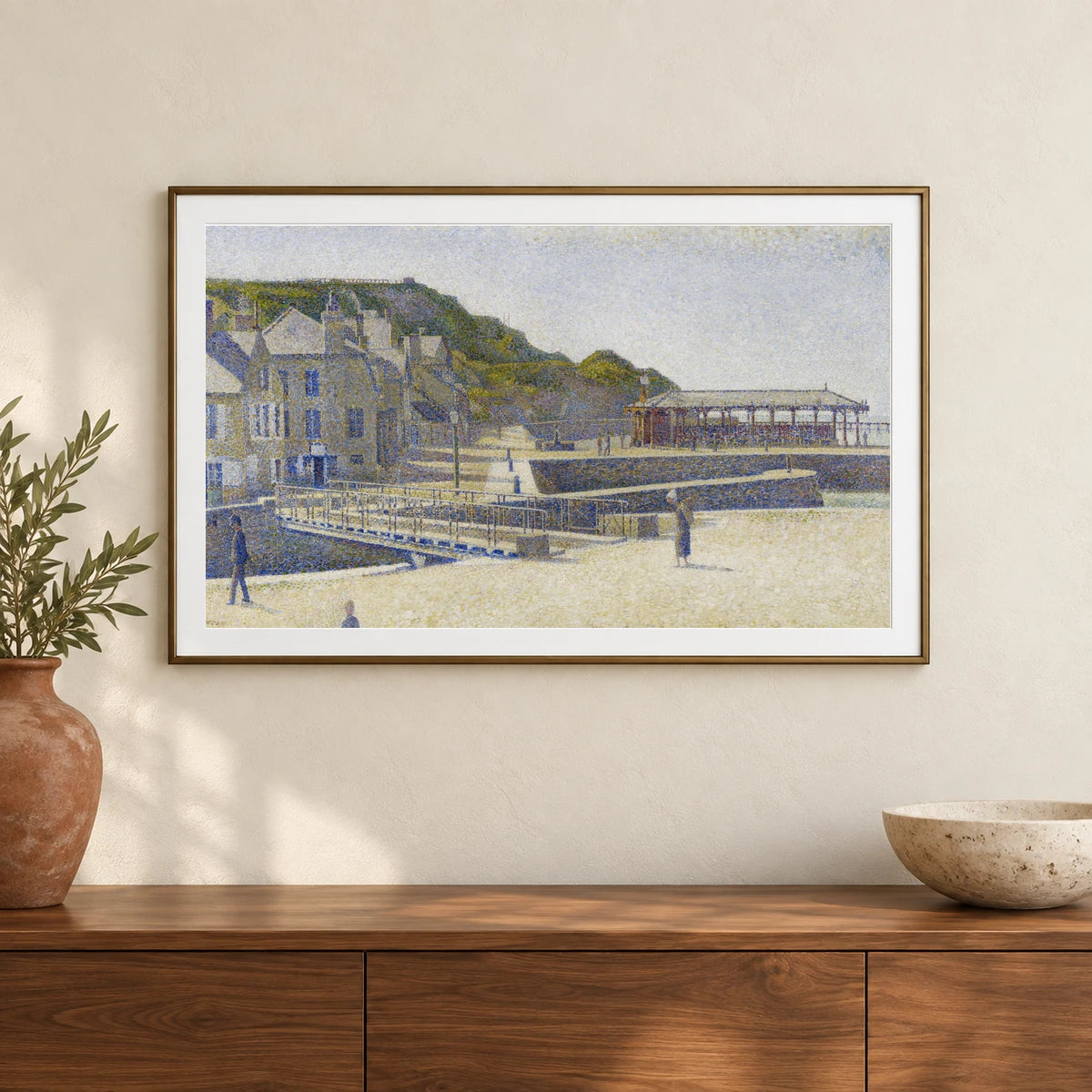 Georges Seurat S Port En Bessin — Neo-Impressionism shown in a styled interior
