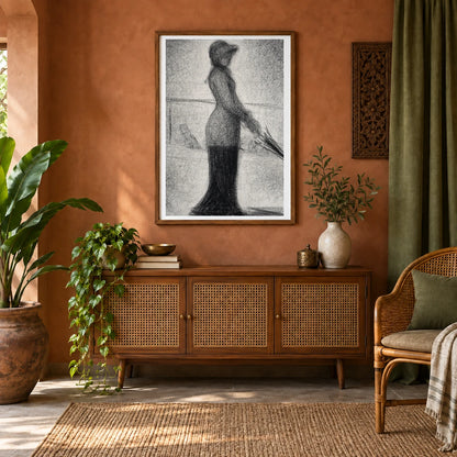 Georges Seurat S Woman With Parasol — Neo-Impressionism shown in a styled interior