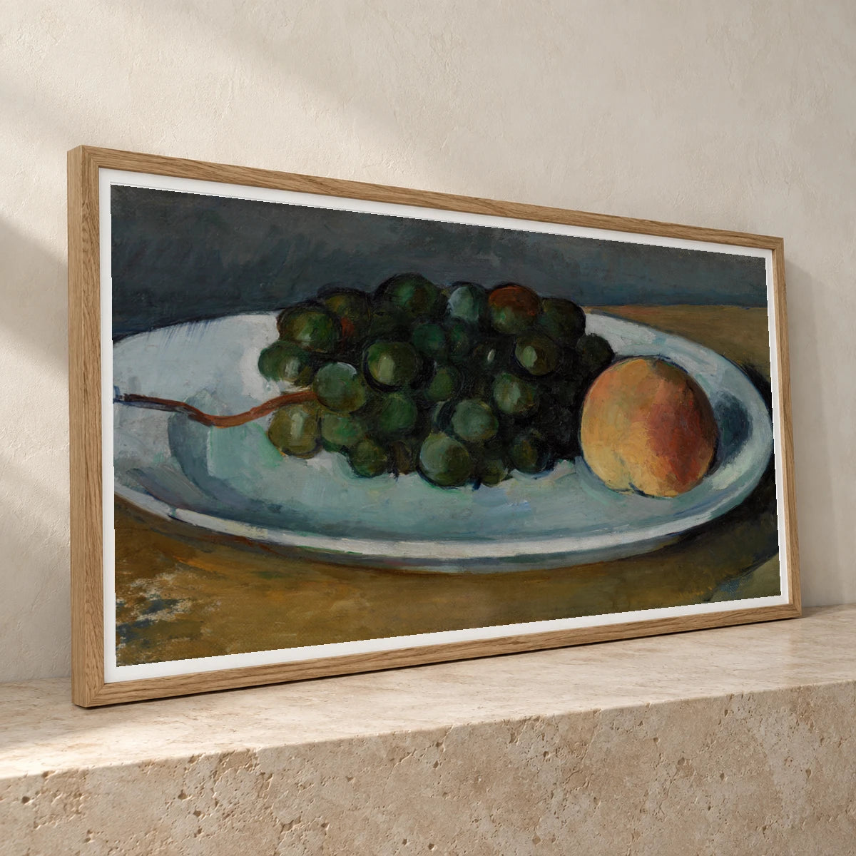 Grapes And Peach On A Plate (grappe De Raisin Et Pêche Sur Une Assiette) By Paul Cézanne — Neo-Impressionism neo-impressionism print by SaamCrafts