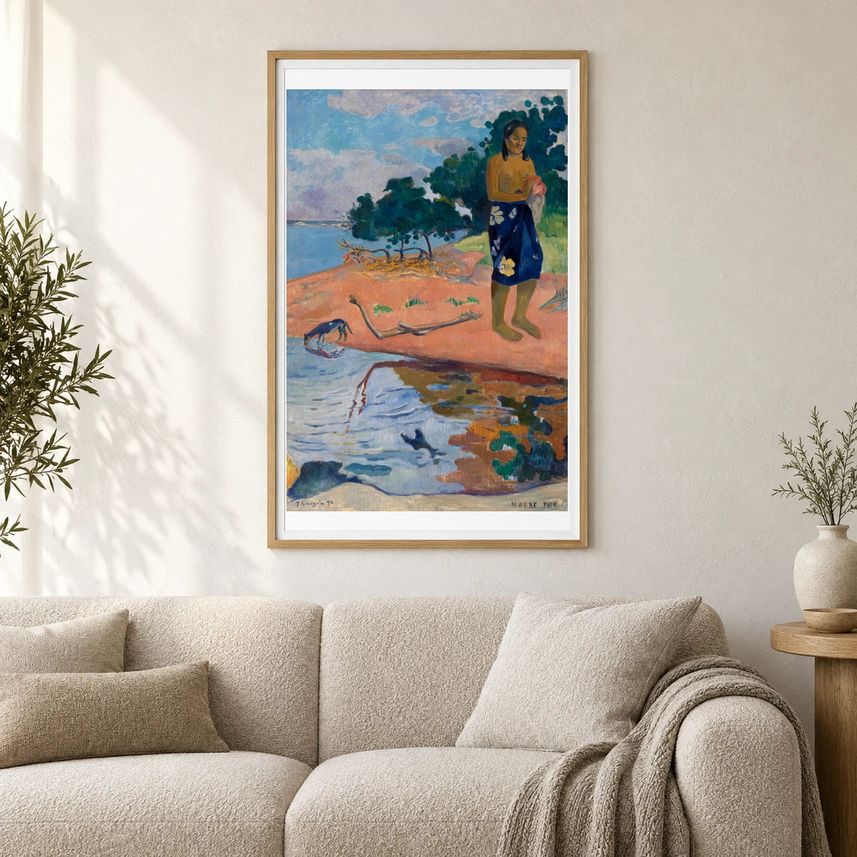 Haere Pape By Paul Gauguin — Neo-Impressionism shown in a styled interior