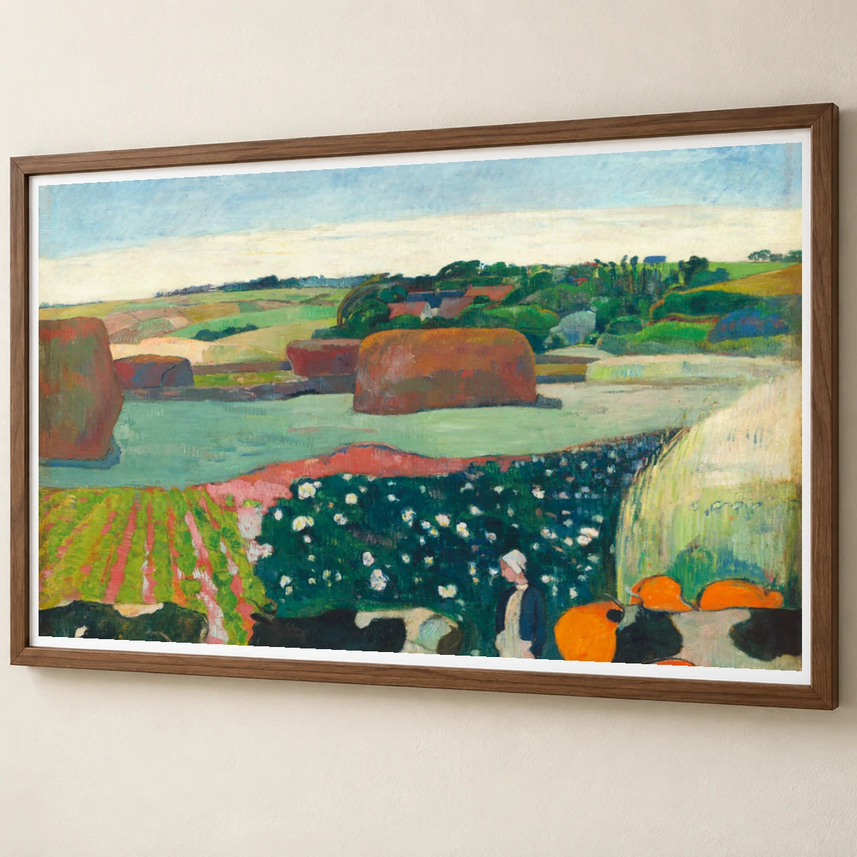 Haystacks In Brittany (1890) By Paul Gauguin — Neo-Impressionism neo-impressionism print by SaamCrafts