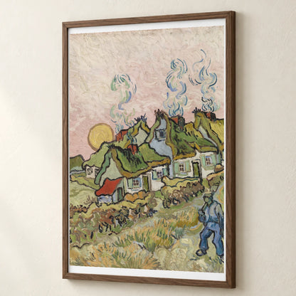 Houses And Figure By Vincent Van Gogh — Neo-Impressionism neo-impressionism print by SaamCrafts