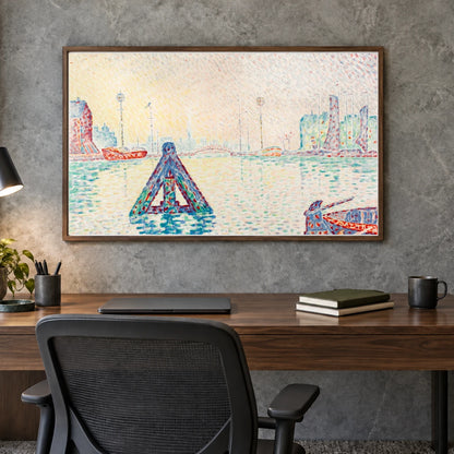 In Holland–the Buoy (1896) Paul Signac — Neo-Impressionism shown in a styled interior