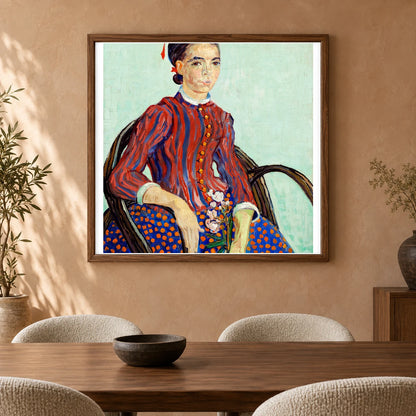 La Mousmé (1888) By Vincent Van Gogh — Neo-Impressionism shown in a styled interior