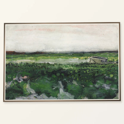 Landscape With Wheelbarrow (1883) By Vincent Van Gogh — Neo-Impressionism neo-impressionism print by SaamCrafts