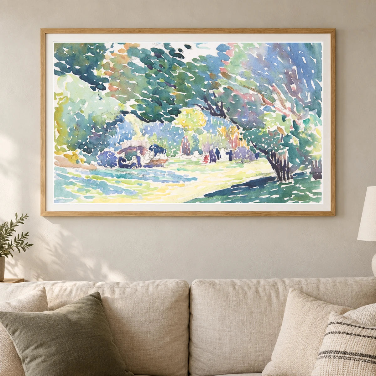 Landscapeca (1904) Henri Edmond Cross — Neo-Impressionism shown in a styled interior