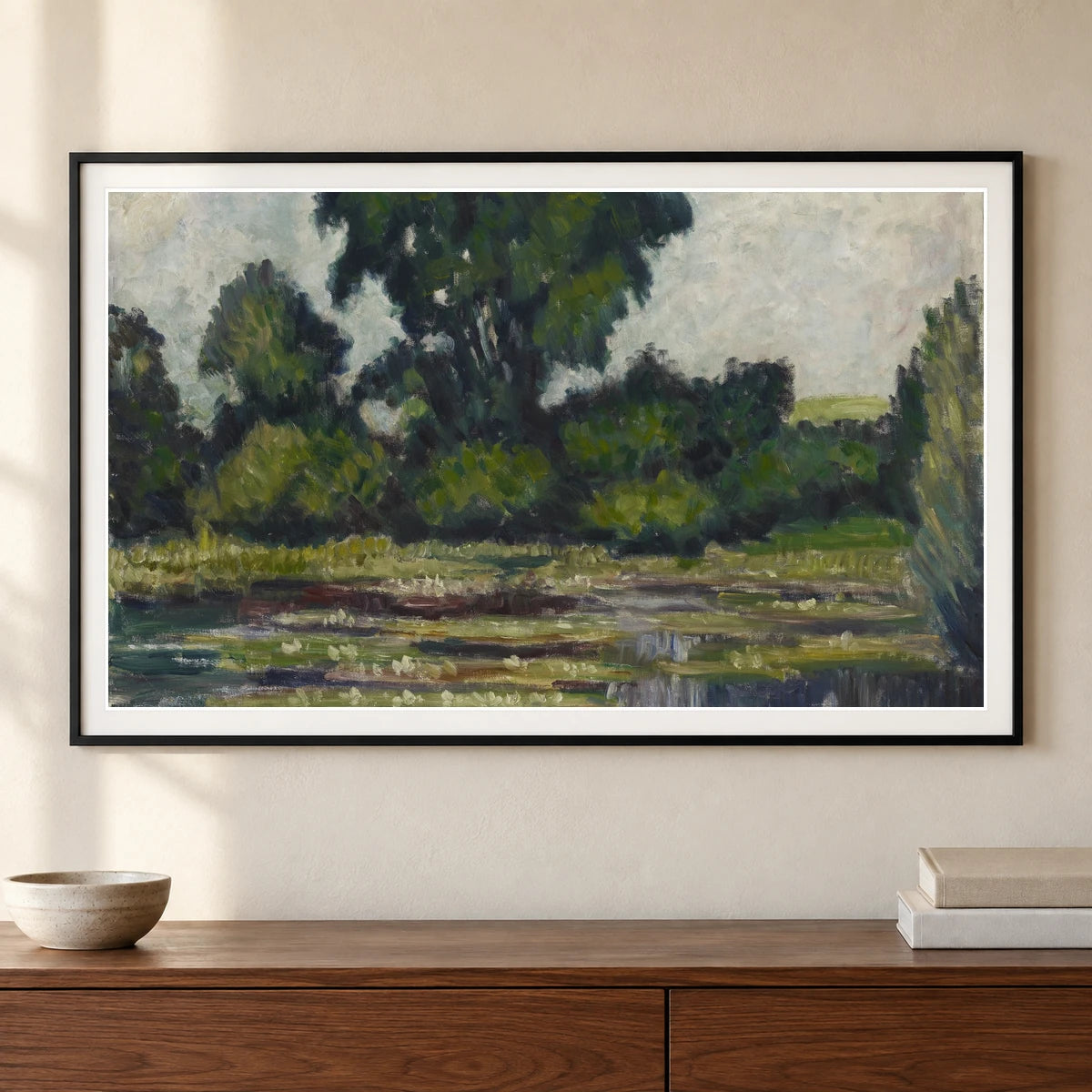 Lumpeita, 1928, By Alfred William Finch — Neo-Impressionism shown in a styled interior