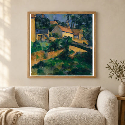 Paul Cézanne S La Route Tournante À Montgeroult — Neo-Impressionism shown in a styled interior