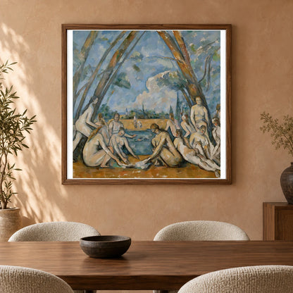 Paul Cézanne S Les Grandes Baigneuses (1906) — Neo-Impressionism shown in a styled interior