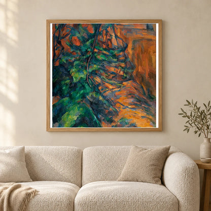 Paul Cézanne S Rocks And Branches — Neo-Impressionism shown in a styled interior