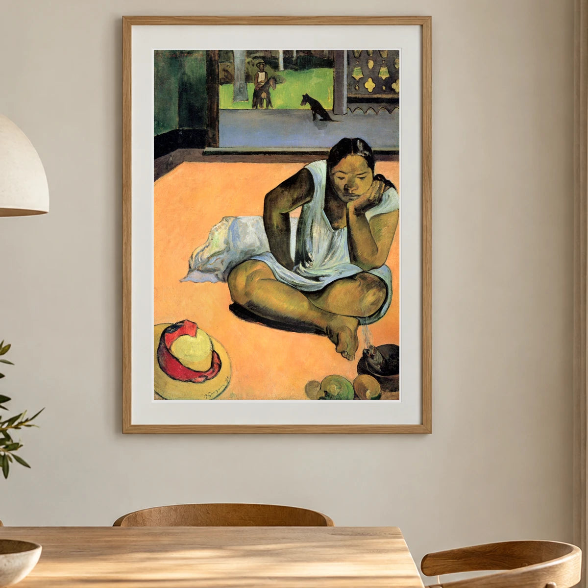 Paul Gauguin S Brooding Woman — Neo-Impressionism shown in a styled interior