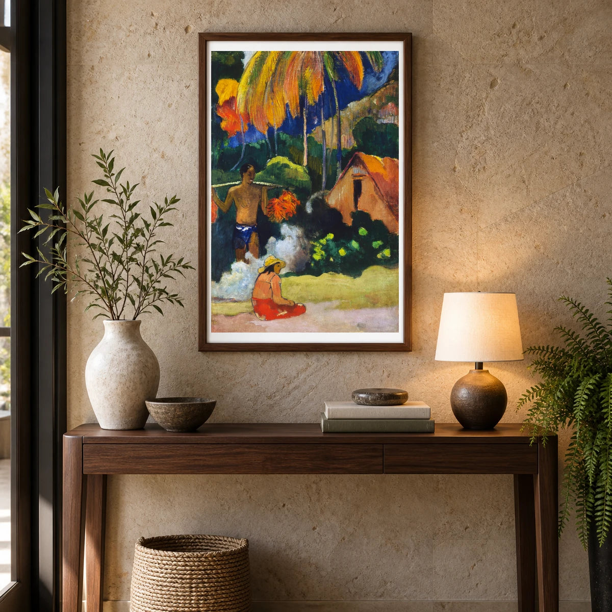 Paul Gauguin S Landscape In Tahiti — Neo-Impressionism shown in a styled interior