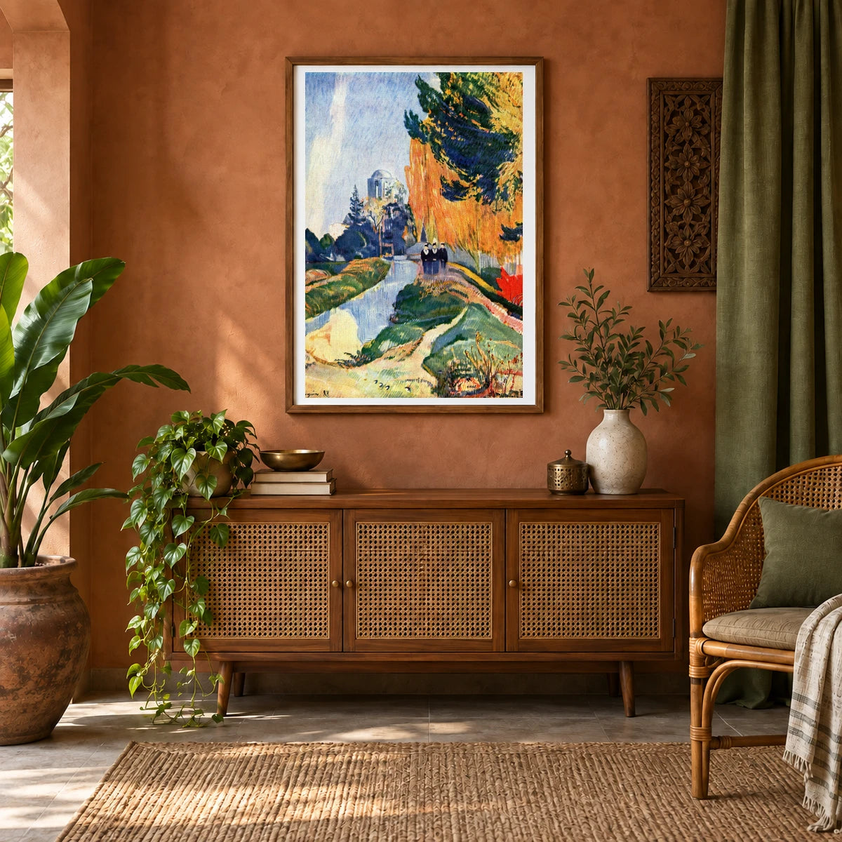Paul Gauguin S Les Alyscamps — Neo-Impressionism shown in a styled interior