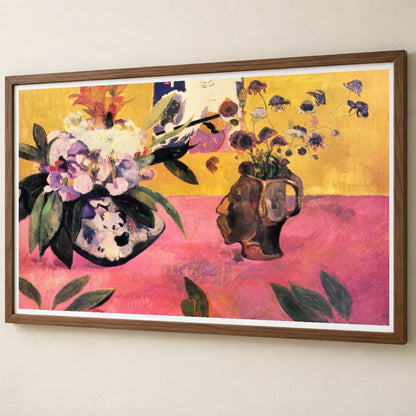 Paul Gauguin S Still Life With Head Shaped Vase And Japanese Woodcut — Neo-Impressionism neo-impressionism print by SaamCrafts