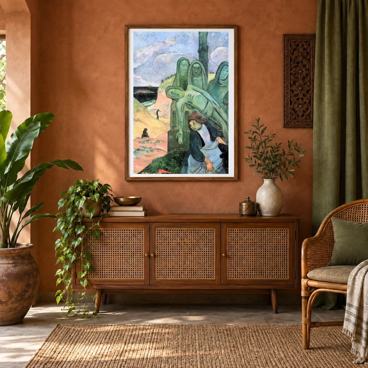 Paul Gauguin S The Green Christ — Neo-Impressionism shown in a styled interior