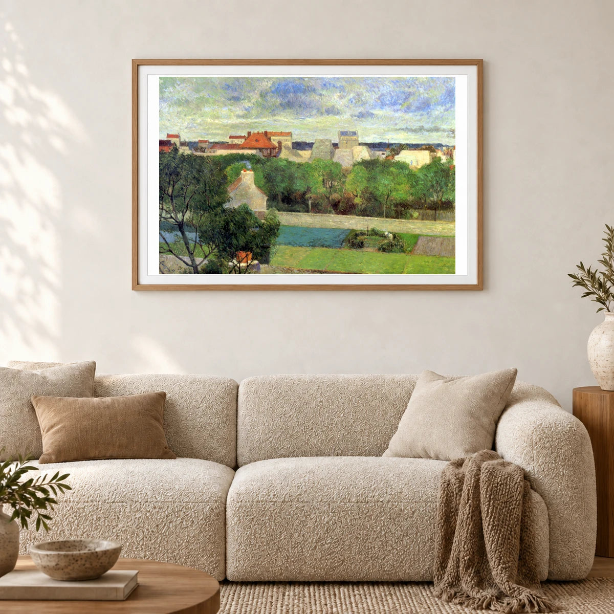 Paul Gauguin S The Market Gardens Of Vaugirard — Neo-Impressionism shown in a styled interior