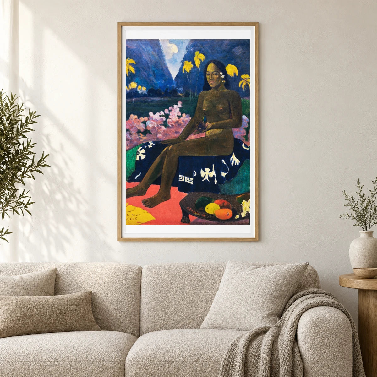 Paul Gauguin S The Seed Of The Areoi — Neo-Impressionism shown in a styled interior