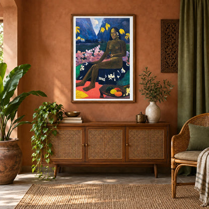 Paul Gauguin S The Seed Of The Areoi — Neo-Impressionism shown in a styled interior