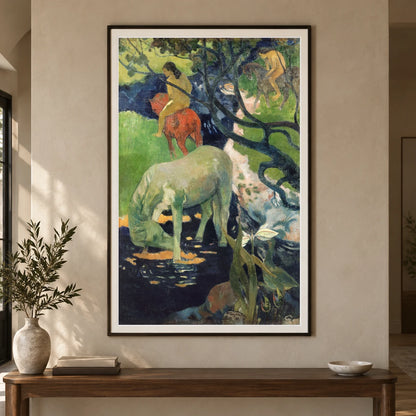 Paul Gauguin S The White Horse — Neo-Impressionism shown in a styled interior