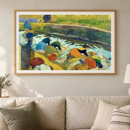 Paul Gauguin S Washerwomen — Neo-Impressionism shown in a styled interior