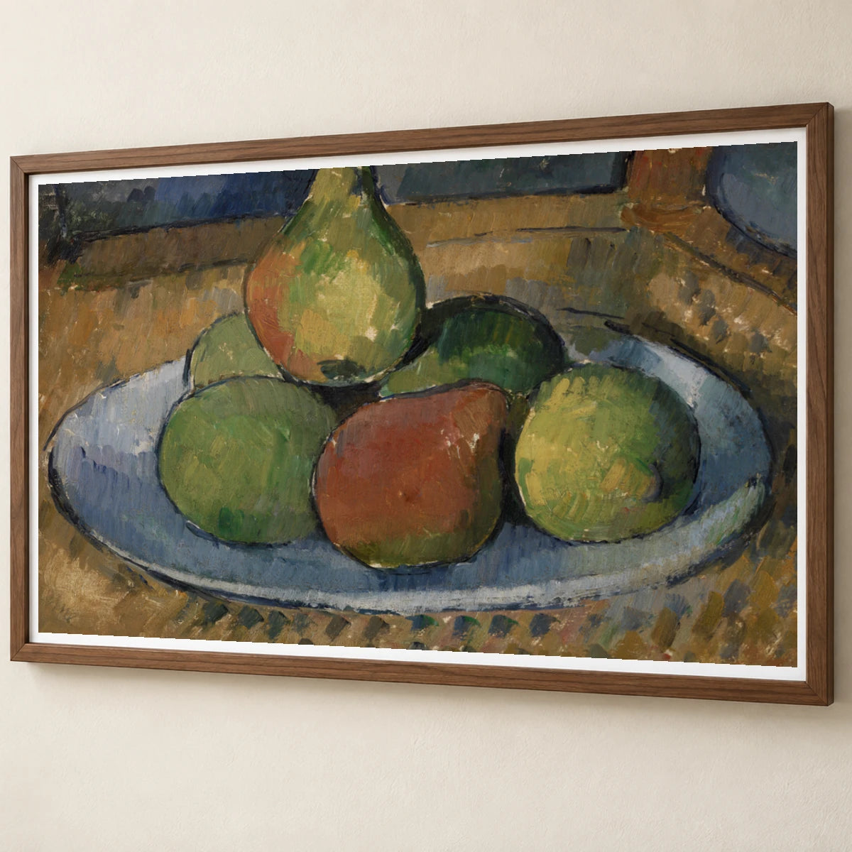 Plate Of Fruit On A Chair (assiette De Fruits Sur Une Chaise) By Paul Cézanne — Neo-Impressionism neo-impressionism print by SaamCrafts