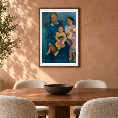 Polynesian Woman With Children (1901) By Paul Gauguin — Neo-Impressionism shown in a styled interior