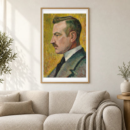 Portrait Of Artist Magnus Enckell, 1915, By Alfred William Finch — Neo-Impressionism shown in a styled interior