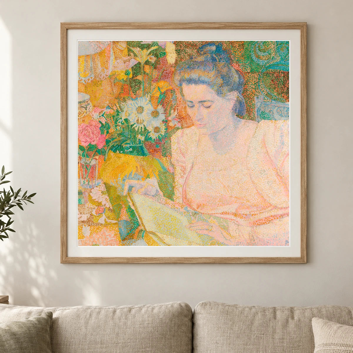 Portrait Of Mrs Marie Jeannette De Lange (1900) By Jan Toorop — Neo-Impressionism shown in a styled interior