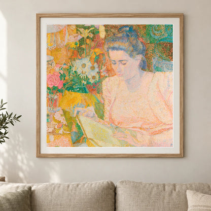 Portrait Of Mrs Marie Jeannette De Lange (1900) By Jan Toorop — Neo-Impressionism shown in a styled interior