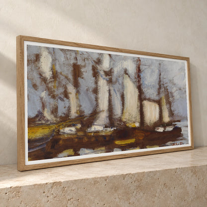 Sailing Vessels, 1929, By Alfred William Finch — Neo-Impressionism neo-impressionism print by SaamCrafts