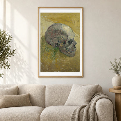 Skull (1887) Expressionism By Vincent Van Gogh. — Neo-Impressionism shown in a styled interior