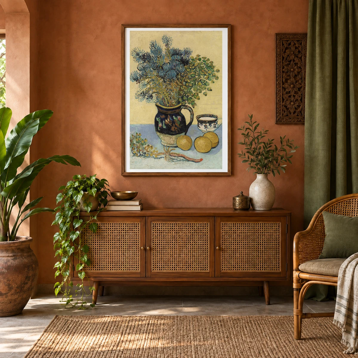 Still Life (nature Morte) By Vincent Van Gogh — Neo-Impressionism shown in a styled interior