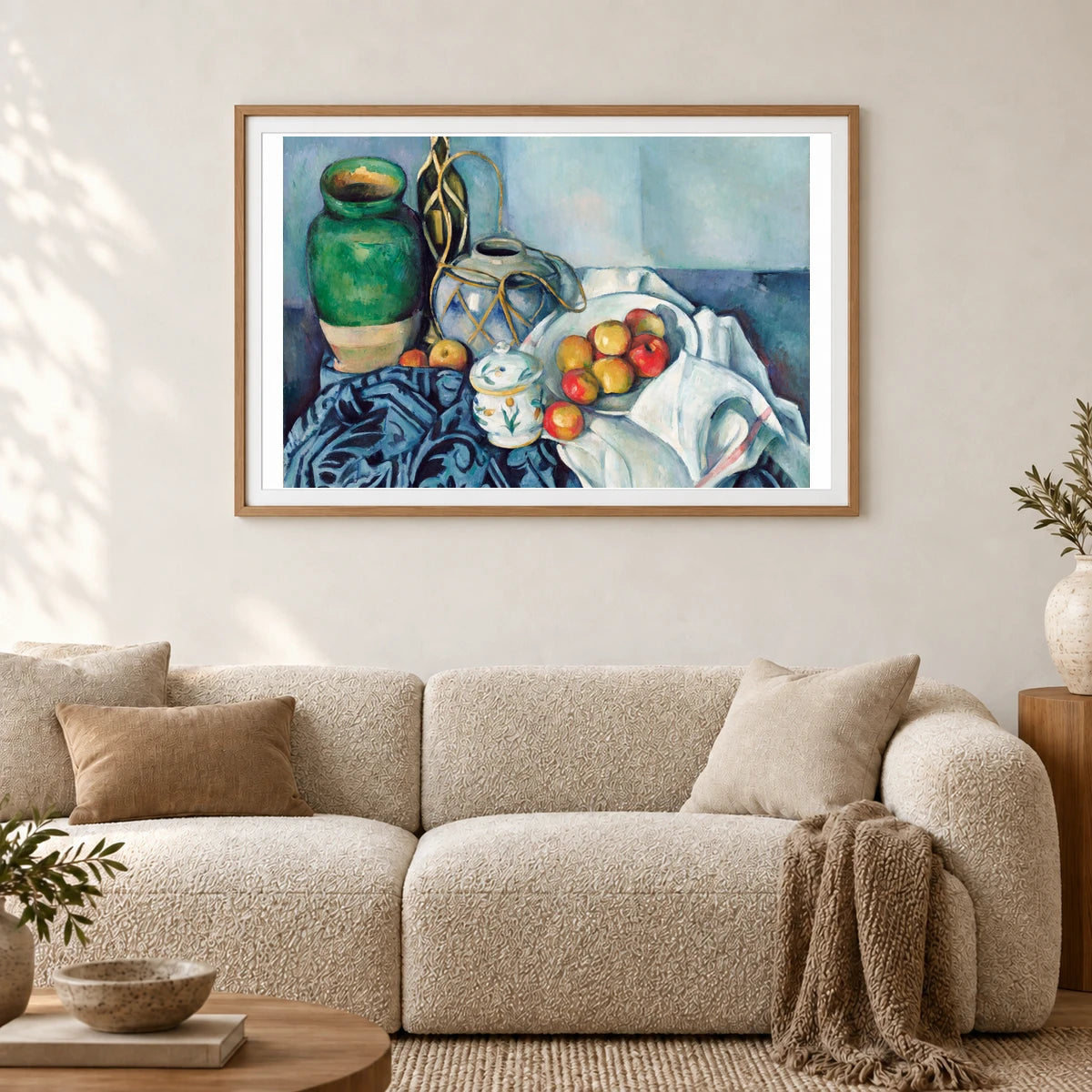 Still Life With Apples (ca. 1893–1894) By Paul Cézanne — Neo-Impressionism shown in a styled interior