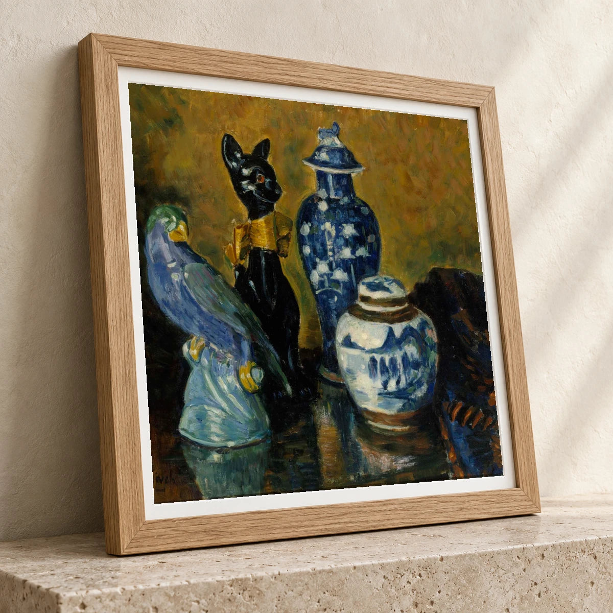 Still Life With Blue Figurines, By Alfred William Finch — Neo-Impressionism neo-impressionism print by SaamCrafts
