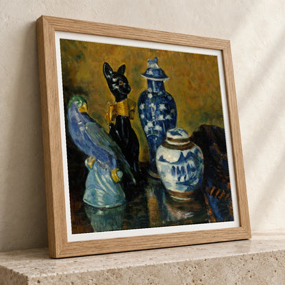 Still Life With Blue Figurines, By Alfred William Finch — Neo-Impressionism neo-impressionism print by SaamCrafts